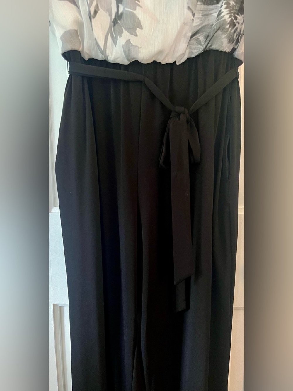 ENFOCUS Women’s Cap Sleeve Black and White Jumpsuit With Belt. Size:12 - Picture 5 of 8